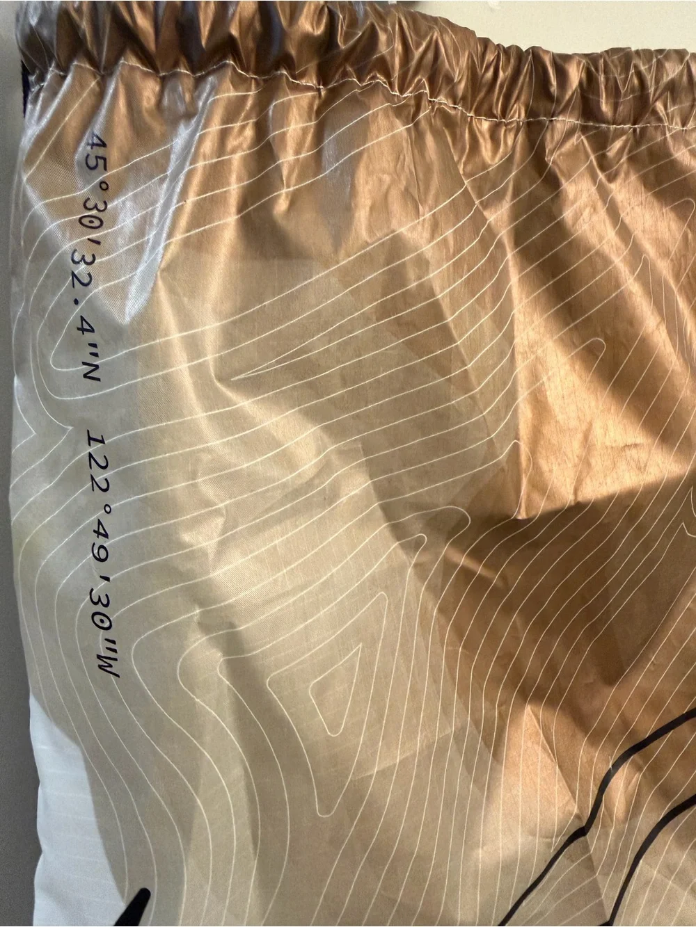 Nike Bronze, White and Black Drawstring Backpack